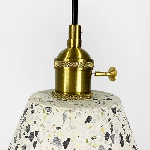 Подвес Terrazzo Cono с белым бетонным плафоном в стиле Ар-деко | Line F | Арт. MJ165/1 WT - фото 2