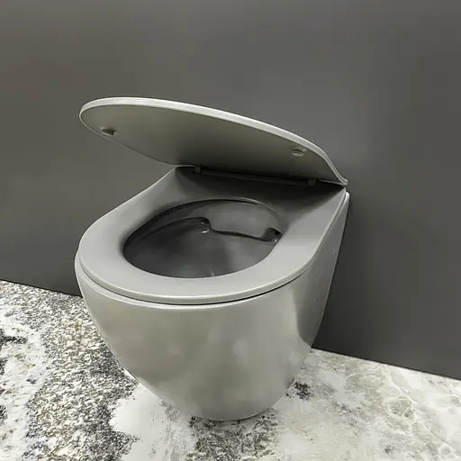 Подвесной унитаз VBI Vulcano light grey matt VBI-020416, Серый - фото 4