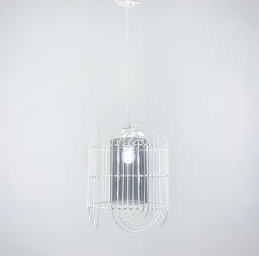 Світильник-лофт у білому каркасі Line.F Колір плафона Янтарний - фото 4