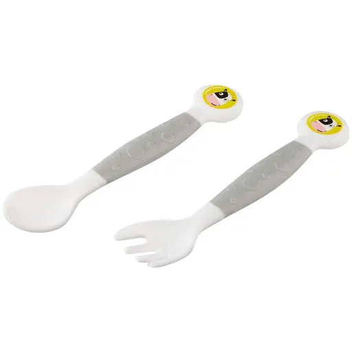 Ложка та виделка Canpol babies еластичні сірі (56/580)