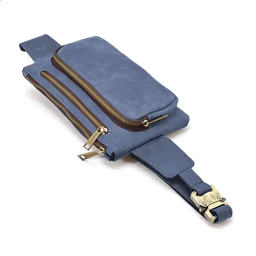 Кожаная мужская сумка на пояс TARWA 26х16х3 см 000296359 - фото 3