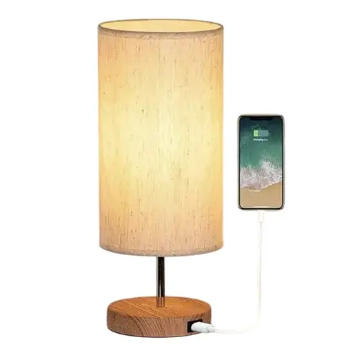 Приліжкова лампа Gluroo з USB-портами для зарядки