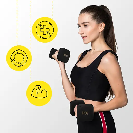 Гантелі вінілові Cornix Square 2 x 4 кг XR-0409 Black - фото 2