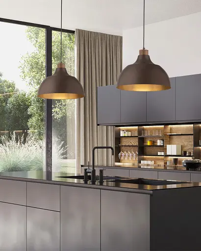 Підвісний світильник люстра TK Lighting 6926 Cap E27 1x15W IP20 коричневий - фото 2