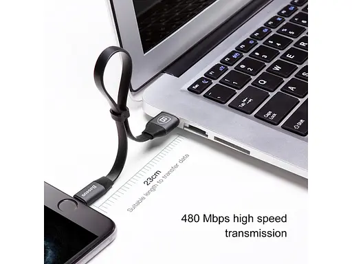 Кабель Baseus Nimble Portable Cable USB to Lightning 0.23 м Чорний - фото 2