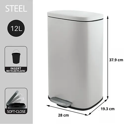 Відро для сміття з педаллю Spirella AKIRA 12 л (10.21562) - фото 2