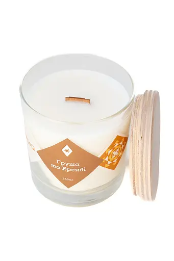 Свічка Груша та бренді 250 мл 30 год Стандартні Соєвий віск - фото 1