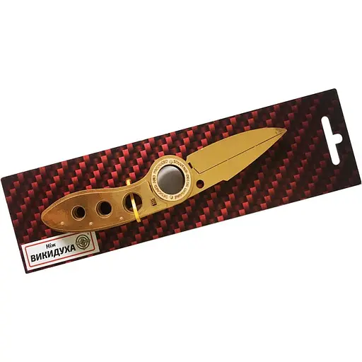 Сувенирный нож из дерева G-Toys Выкидуха Флип золото (n-9) - фото 1