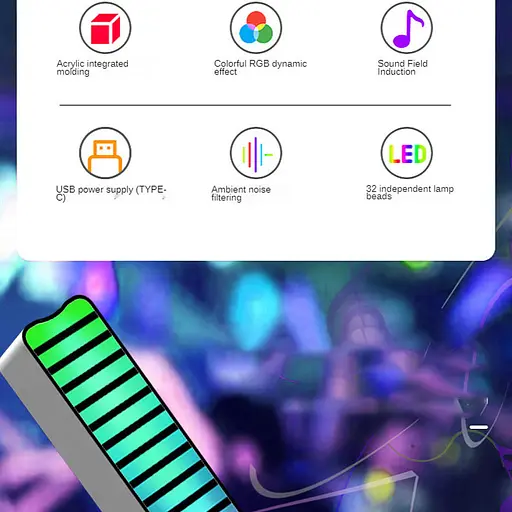 Настільна LED лампа RGB 5V Single Panel Bluetooth USB interface with app Black - фото 3