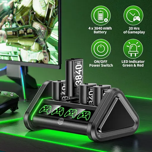 Зарядное устройство для Oivo NG-BX132X Charging Dock + 4 АКБ 3840mWh для Xbox Сонтроллеры One/Series [128698] - фото 3