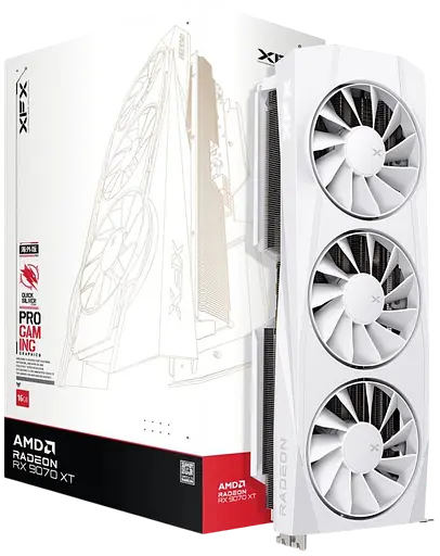 Видеокарта AMD Radeon RX 9070 XT 16GB XFX Quicksilver White (RX-97TQICKW9) - фото 1
