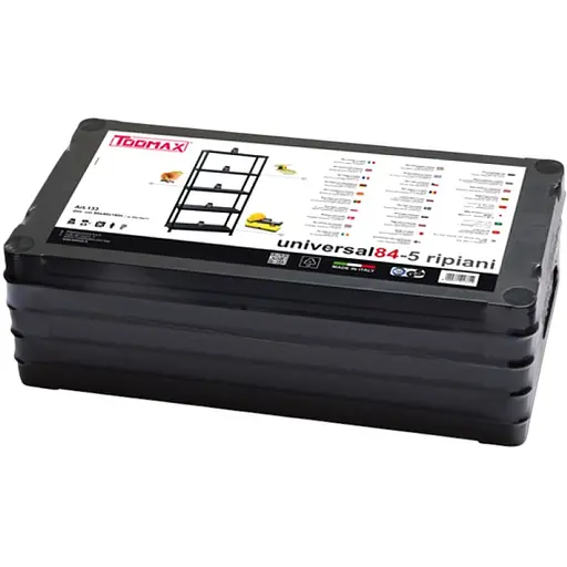 Стелаж Plastmeccanica 5 полиць універсальний 80х40х180 см чорний  (00-00005141) - фото 2