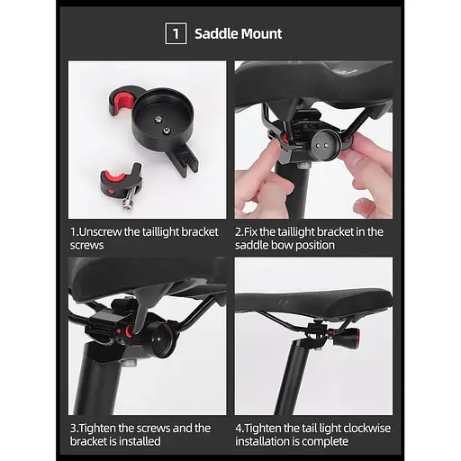 Задний фонарь ROCKBROS Q5 умный с датчиком торможения аккумуляторный - фото 8