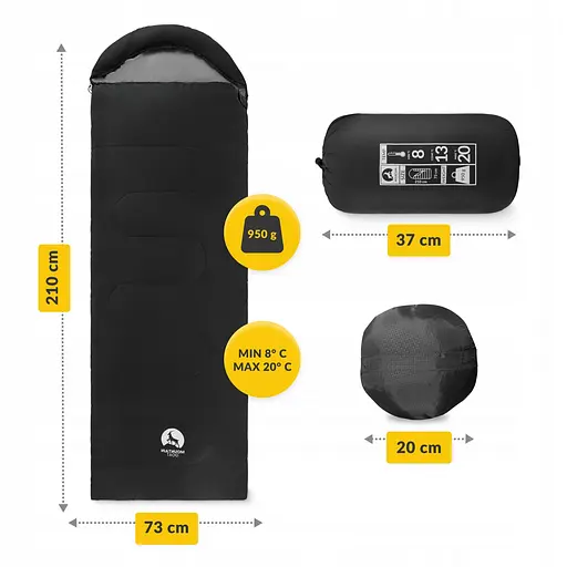 Спальный мешок (спальник) одеяло Mountain Goat Standard 2 в 1 MG0014 8 ...+20°C R Black/Grey (P-5905973400954) - фото 5