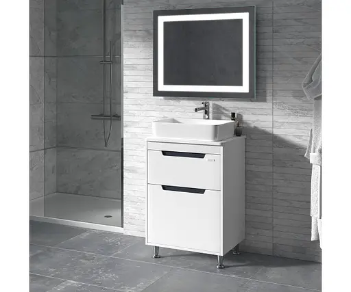Тумба підлогова Sanwerk Грета 60 Білий з Топ панеллю та умивальником Rapid 50x35 (MV0000904) Білий - фото 3