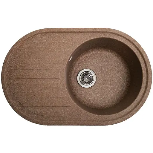 Гранітна кухонна мийка Romzha Elegancia 77 Teracota (701) з крилом - фото 1