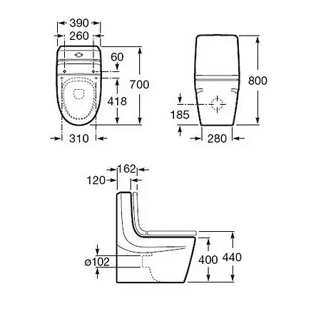 Чаша напольного унитаза Roca Khroma A342657000, Белый - фото 2