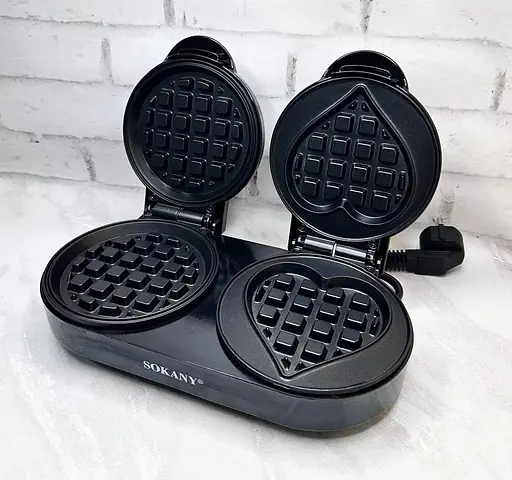 Вафельница двойная Sokany SK-BBQ-850 для толстых бельгийских вафель сердец 1100 Вт - фото 3