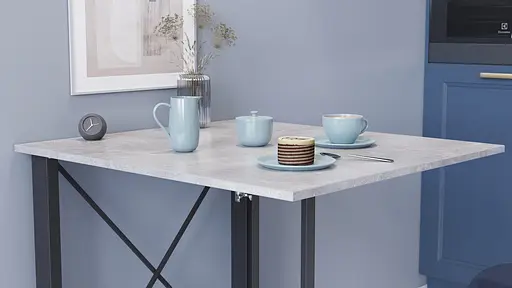 Стіл-книга трансформер Оріон 1 Ferrum-decor 750x810x730 Чорний метал ДСП Бетон 16 мм (FRD-104603) - фото 5