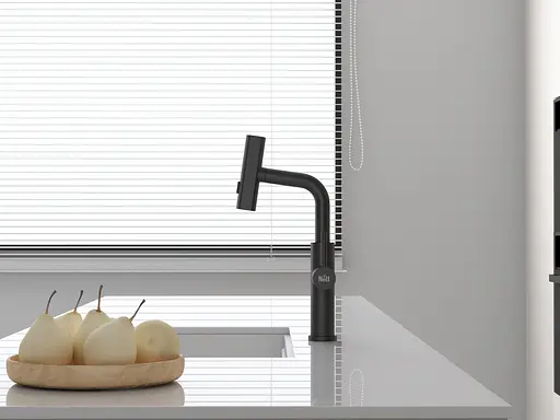 Cмеситель для кухни водопад с выдвижной лейкой черный Nett LB-35 Черный - фото 10