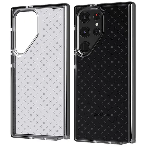 Оригінальний протиударний силіконовий чохол Tech21 Evo Check Samsung Galaxy S22 Ultra Black T21-9377