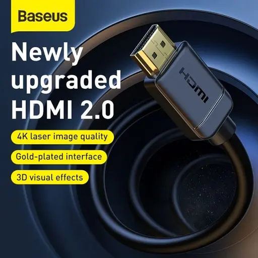 Кабель Baseus High Definition HDMI Male To HDMI Male 4k V2.0 1m (CAKGQ-A01) [73263] - фото 5