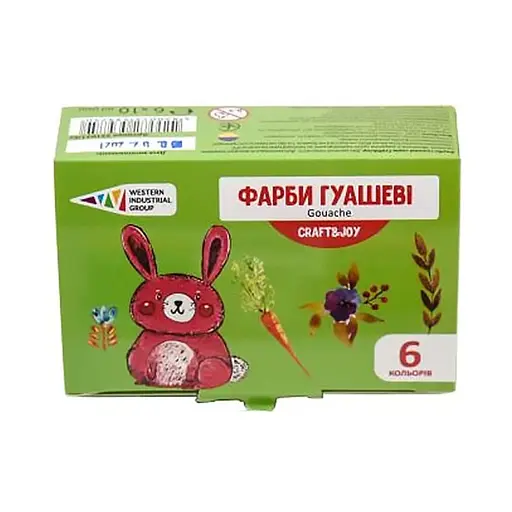 Детские гуашевые краски "Graft&Joy" ГАММА'UA 221031/Cr 6 цветов, по 10 мл - фото 1