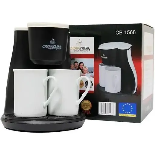 Кофеварка Crownberg CB-1568 капельная 600 Вт с двумя чашками - фото 3