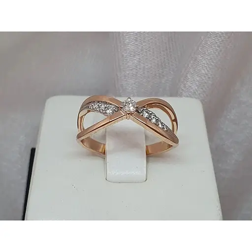 Золотое кольцо ЧАЙКА с бриллиантами. 11161 17,5 - фото 2