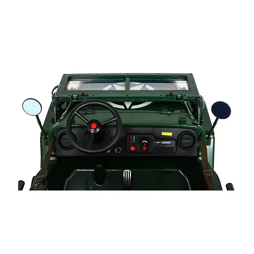 Електроавтомобіль військовий Ramiz Retro MP3 LED 12 В, зелений (PA.JH-101.ZIE) - фото 19