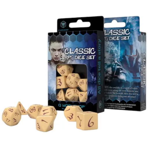 Набір кубиків Classic RPG Beige & burgundy Dice Set , 7 шт. (SCLE87)