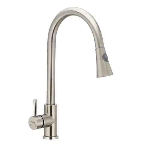 Смеситель для кухни с выдвижным изливом Mixxus SUS 014-B SS0023 Нержавеющая сталь - фото 1