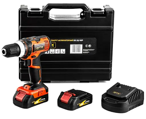 Набір акумуляторного інструменту GTM 18V шурупокрут DS18/40P, лобзик JS18/65, ліхтар FLС18/1500 + 2 АКБ і ЗП - фото 2