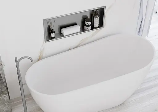 Встраиваемая полка Rea 30x60 nickel brushed с ободком REA-05602, Нержавеющая сталь - фото 4