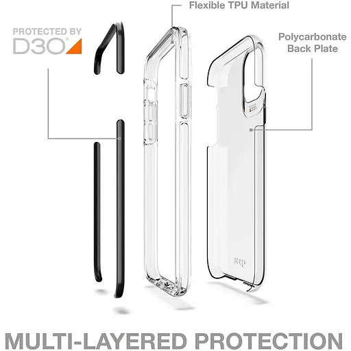 Противоударный чехол Gear4 Piccadilly D3O для iPhone 11 Pro (5.8") Black + Прозрачный (ICB58PICBLK) - фото 8