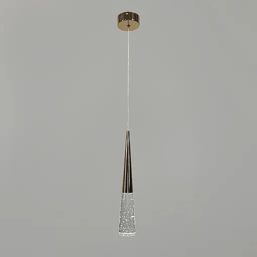 Подвес золотой с прозрачным элементом с эффектом пузырьков воды Line F | Ст. A264-60*360 AB - фото 2