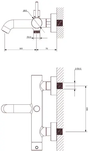 Смеситель для ванны Omnires Y chrome Y1230CR Хром - фото 2