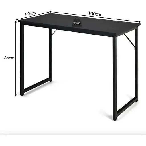 Письменный стол Costway Homart со стальным каркасом черный - фото 4