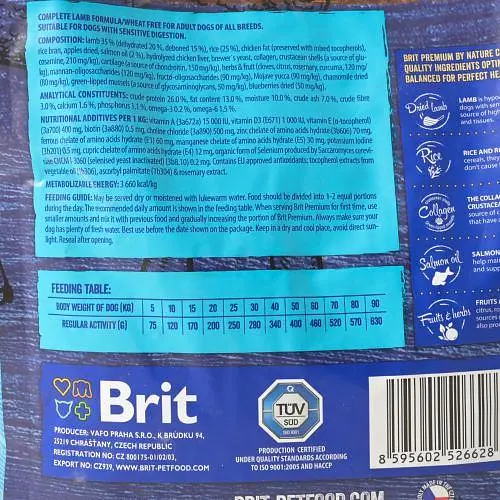 Сухой корм Brit Premium Dog Sensitive Lamb для собак с чувствительным пищеварением, с ягненком, 3 кг - фото 4