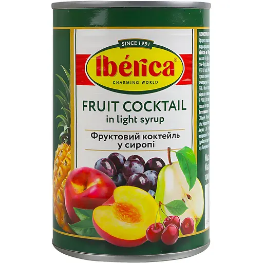 Уценка. Фруктовый коктейль Iberica в сиропе 410 г