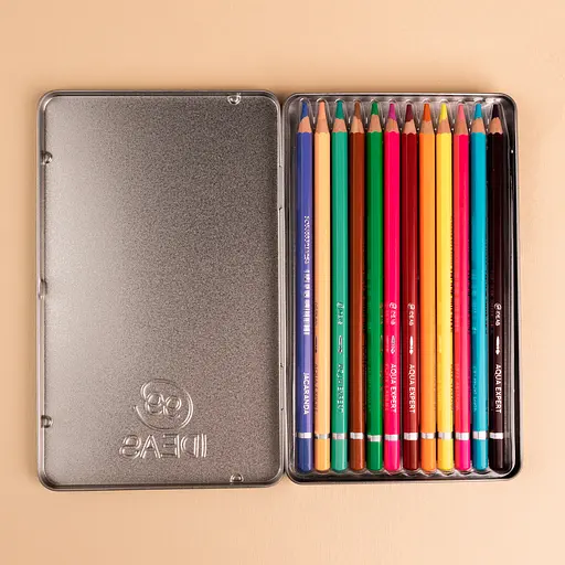 Набор карандашей акварельных 99IDEAS "Aqua Expert" 12 цветов, Basic Set, металлическая коробка, 99AE-12BAS - фото 4