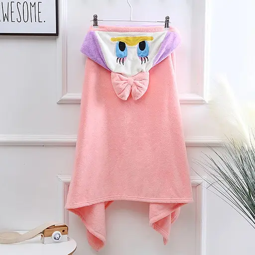 Рушник для дітей Куточок Качка Поночка Рожевий 140х70 см - фото 1