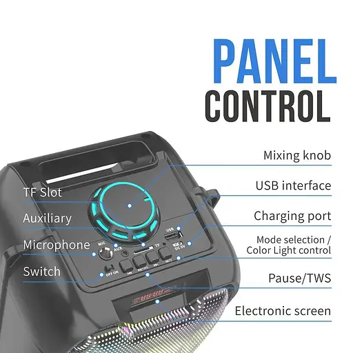Потужна Bluetooth колонка ZQS-4235 з підсвічуванням та мікрофоном - фото 9