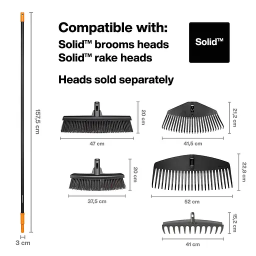 Алюминиевая ручка Fiskars Solid 150 см для солид насадок, 135001 (1014913) - фото 3