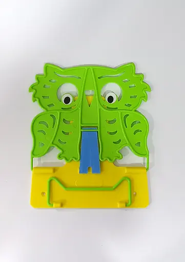 Підставка для книг №4 "Сова" 631569 Irbis пластикова, в пакеті (4820098991365) Зелено-жовтий Вид 15 - фото 1