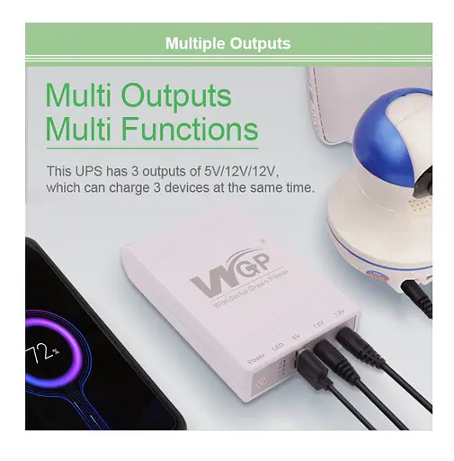 UPS ДБЖ безперебійне живлення для роутера/комутатора/PON WGP 5V/12V/12V, 1A, 8800mAh - фото 5