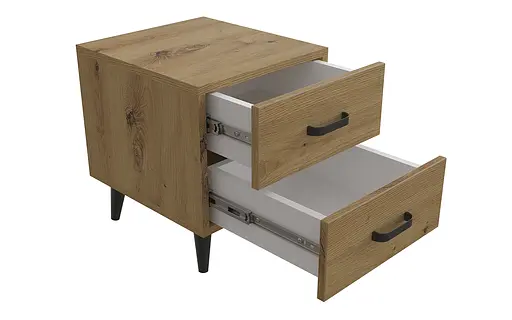 Тумба Віва 2 на конусних ніжках Ferrum-decor 41x35x40 Чорний метал ДСП Дуб Артізан 16 мм (FRD-106816)