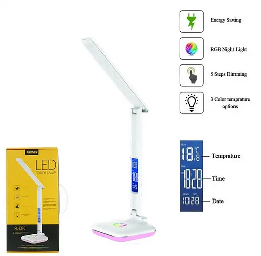 LED лампа настільна Remax LED Light RL-E270 з дисплеєм White - фото 5