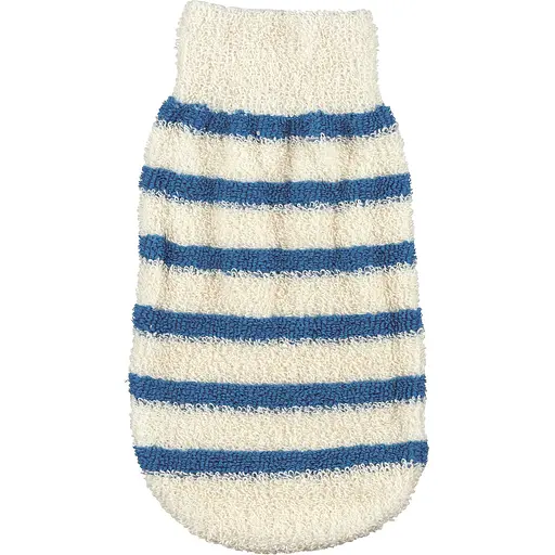 Перчатка банная массажная Titania бело-синяя (9117)