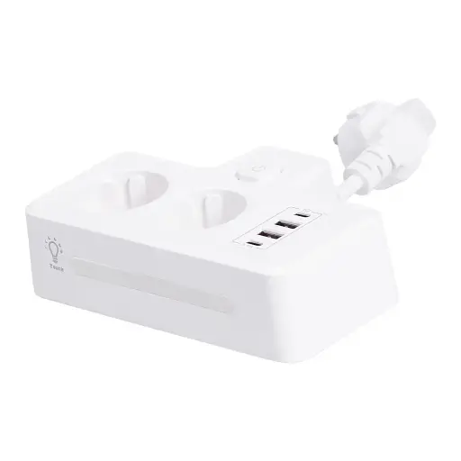 Мережевий фільтр-розгалужувач Yiwu HP-5-17 SNAILS BKL-502 EU на 2 розетки LED 4 USB білий  - фото 6